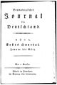 Titelblatt "Dramaturgisches Journal für Deutschland", 1802, erschienen im <!--LINK'" 0:1--> <span class="smw-highlighter" data-type="8" data-state="inline" data-title="Hinweis" title="Lizenz: gemeinfrei"><span class="smwtticon note"></span><span class="smwttcontent">Lizenz: gemeinfrei</span></span>