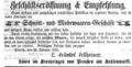 Fränkel Fellheimer richtet im Kronprinzen von Preußen einen Laden ein, Februar 1856 <span class="smw-highlighter" data-type="8" data-state="inline" data-title="Hinweis" title="Lizenz: NoC-NC 1.0"><span class="smwtticon note"></span><span class="smwttcontent">Lizenz: NoC-NC 1.0</span></span>