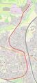 OpenStreetMap-Karte mit markiertem Verlauf der <a class="mw-selflink selflink">Flugplatzbahn</a> <span class="smw-highlighter" data-type="8" data-state="inline" data-title="Hinweis" title="Urheber: Gerd SperberLizenz: CC BY-SA 3.0"><span class="smwtticon note"></span><span class="smwttcontent">Urheber: Gerd Sperber<br><br>Lizenz: CC BY-SA 3.0</span></span>