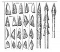 Spitzen, Dreiecke u. a. Teile aus der Mittleren Steinzeit <span class="smw-highlighter" data-type="8" data-state="inline" data-title="Hinweis" title="Urheber: Werner Schönweiß, CoburgLizenz: CC BY-SA 3.0"><span class="smwtticon note"></span><span class="smwttcontent">Urheber: Werner Schönweiß, Coburg<br><br>Lizenz: CC BY-SA 3.0</span></span>