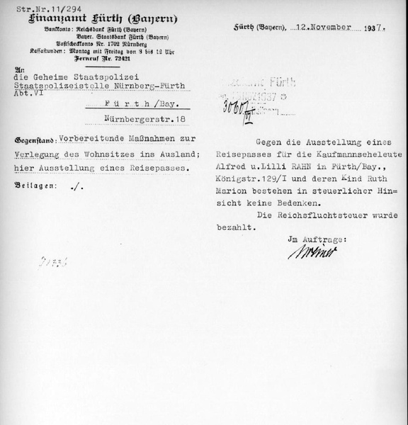 Datei:Lilli Bechmann u. Alfred Rahn Emigration 1937 .pdf