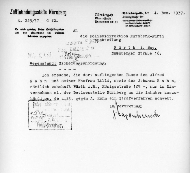 Datei:Lilli Bechmann u. Alfred Rahn Emigration 1937 .pdf