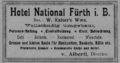Anzeige des Hotels National von 1905 <span class="smw-highlighter" data-type="8" data-state="inline" data-title="Hinweis" title="Urheber: Hotel NationalLizenz: NoC-NC 1.0"><span class="smwtticon note"></span><span class="smwttcontent">Urheber: <!--LINK'" 0:214--><br><br>Lizenz: NoC-NC 1.0</span></span>