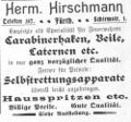 Werbeanzeige Herm. Hirschmann, August 1900 <span class="smw-highlighter" data-type="8" data-state="inline" data-title="Hinweis" title="Lizenz: CC BY-NC-SA 4.0"><span class="smwtticon note"></span><span class="smwttcontent">Lizenz: CC BY-NC-SA 4.0</span></span>