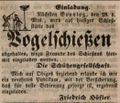 Ankündigung des Vogelschießens, Juni 1846 <span class="smw-highlighter" data-type="8" data-state="inline" data-title="Hinweis" title="Lizenz: Out of copyright - non commercial re-use"><span class="smwtticon note"></span><span class="smwttcontent">Lizenz: Out of copyright - non commercial re-use</span></span>