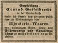 Zeitungsannonce des Juweliers <!--LINK'" 0:16-->, Dezember 1845 <span class="smw-highlighter" data-type="8" data-state="inline" data-title="Hinweis" title="Lizenz: NoC-NC 1.0"><span class="smwtticon note"></span><span class="smwttcontent">Lizenz: NoC-NC 1.0</span></span>