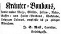 Zeitungsanzeige des Conditors J. S. Rost aus der <!--LINK'" 0:10-->, März 1860 <span class="smw-highlighter" data-type="8" data-state="inline" data-title="Hinweis" title="Lizenz: NoC-NC 1.0"><span class="smwtticon note"></span><span class="smwttcontent">Lizenz: NoC-NC 1.0</span></span>