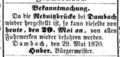 Bekanntmachung über die Wiedereröffnung des Verkehrs vom 29. Mai 1870 im Fürther Tagblatt <span class="smw-highlighter" data-type="8" data-state="inline" data-title="Hinweis" title="Lizenz: NoC-NC 1.0"><span class="smwtticon note"></span><span class="smwttcontent">Lizenz: NoC-NC 1.0</span></span>