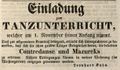 Zeitungsannonce des Tanzlehrers <!--LINK'" 0:26-->, Oktober 1843 <span class="smw-highlighter" data-type="8" data-state="inline" data-title="Hinweis" title="Lizenz: NoC-NC 1.0"><span class="smwtticon note"></span><span class="smwttcontent">Lizenz: NoC-NC 1.0</span></span>