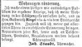 Zeitungsanzeige des Uhrmachers <a class="mw-selflink selflink">Johann Staudt</a>, Mai 1868 <span class="smw-highlighter" data-type="8" data-state="inline" data-title="Hinweis" title="Lizenz: NoC-NC 1.0"><span class="smwtticon note"></span><span class="smwttcontent">Lizenz: NoC-NC 1.0</span></span>