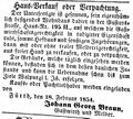 Verkaufs-/Verpachtungsanzeige, Februar 1854 <span class="smw-highlighter" data-type="8" data-state="inline" data-title="Hinweis" title="Lizenz: NoC-NC 1.0"><span class="smwtticon note"></span><span class="smwttcontent">Lizenz: NoC-NC 1.0</span></span>